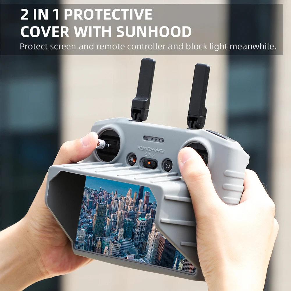 Sunnylife RC 2 Sunhood Silicone Case for DJI Mini 4 Pro/FLIP Drone RC 2 Remote Control Protective Cover Sunshade Shell Accessory