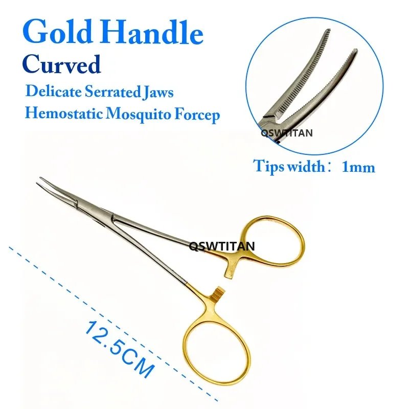 สแตนเลส Hemostatic Forceps โค้ง/Straight Tip Forceps ล็อค Clamps, Arterial Forceps