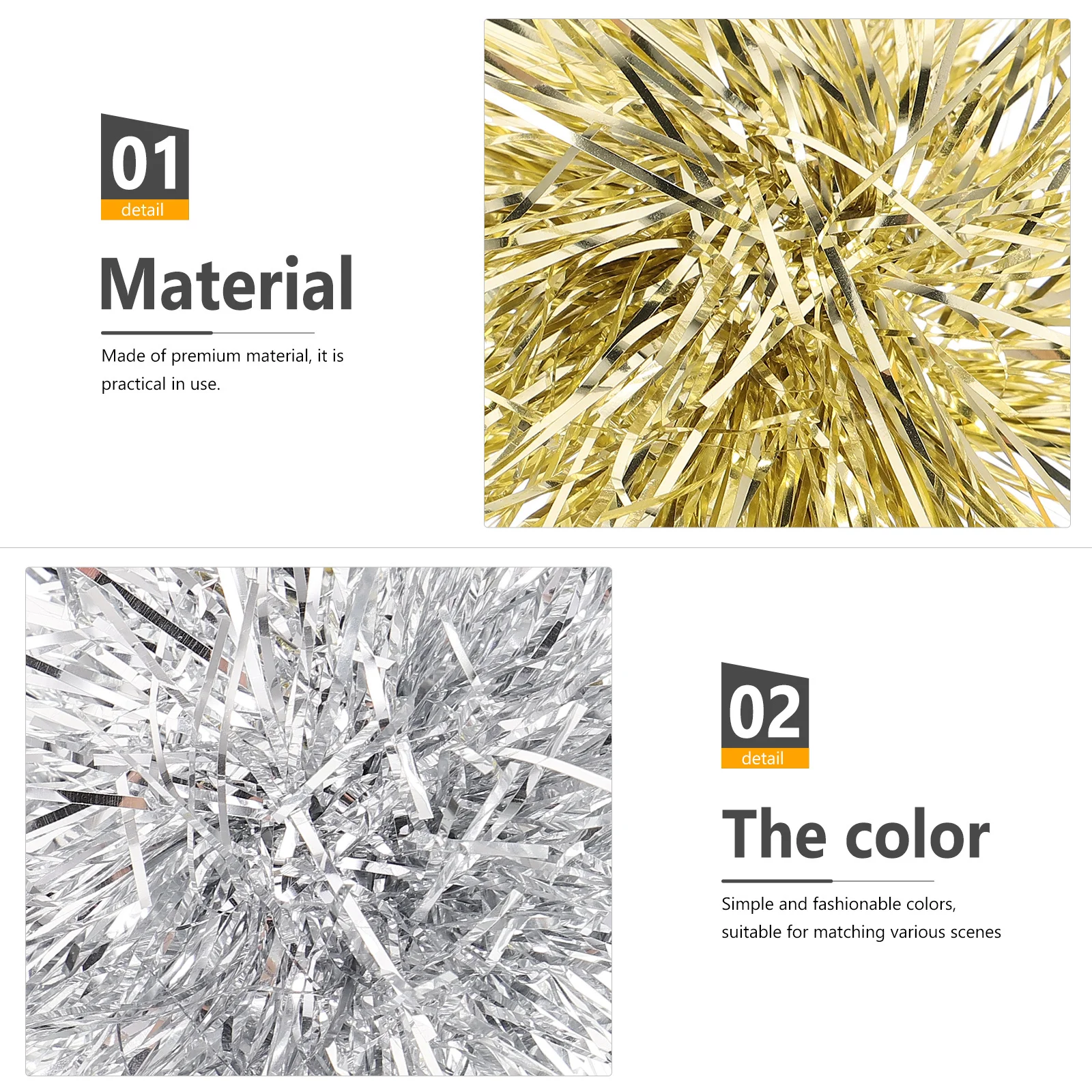 

2pcs Shiny Tinsel Pompom Headbands For Women Bopper Party Hair Accessories Birthday Wedding Costume Event Wear Flexible Headband