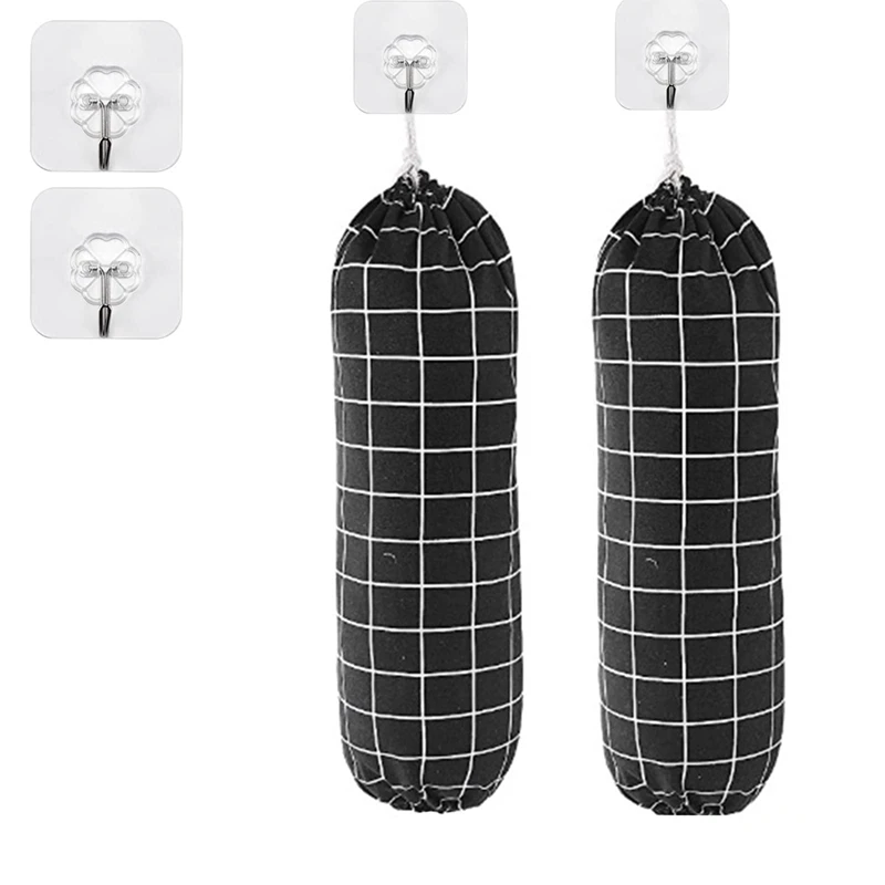 Plastic Bag Holder Wall Mount Garbage Plastic Bag Organizer Bag Holder For Kitchen Drawstring