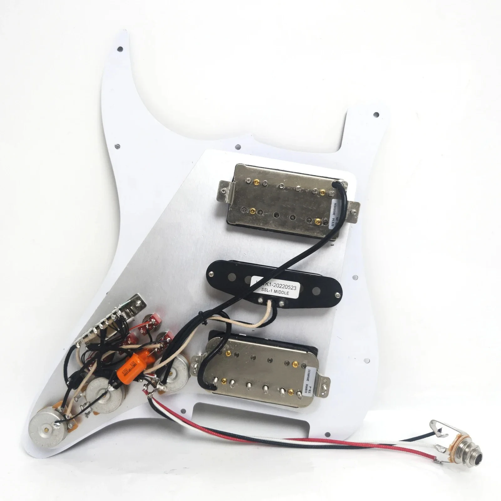 HSH Prewired Loaded Pickguard with Alnico 5 Pickups for ST Style Electric Guitar Replacement view 2