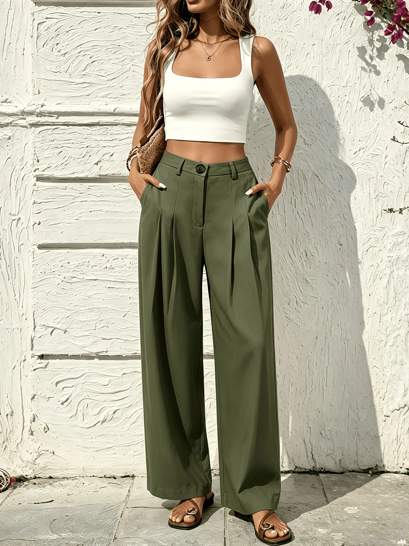 Women's directional vacation elegant casual fashionable outdoor sport slimming versatile suit pants