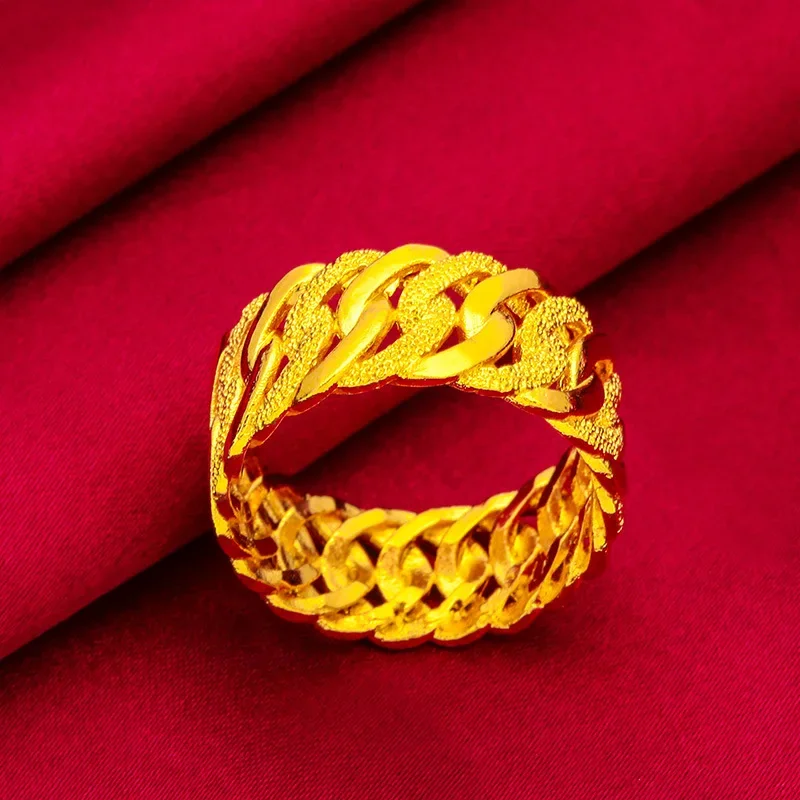 EternaGold  Closed Twist Couple Ring, 24K Gold, AU999 | Polished twist rings with hidden heart detail, sweet for daily wear.