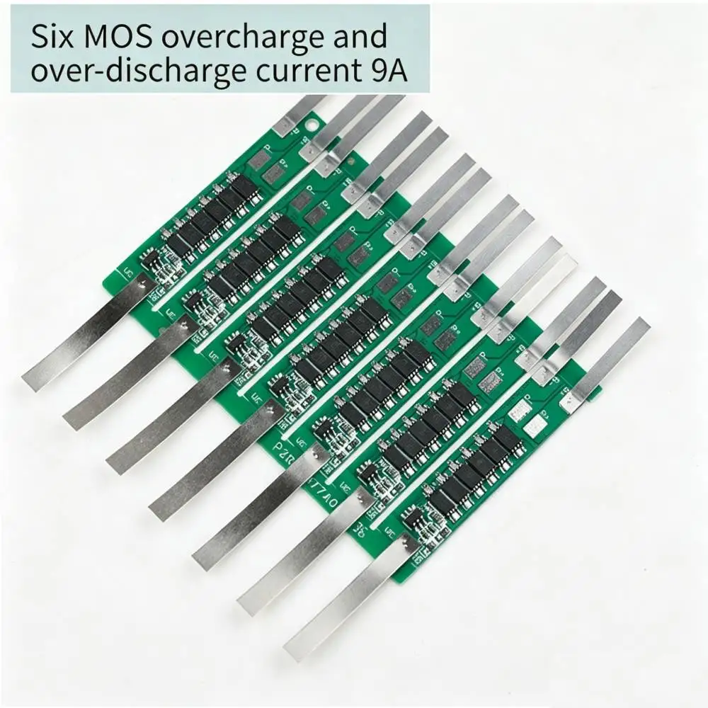 2S 7.4V 18650 Lithium Battery Protection Board 2-9A 6 MOS BMS With Nickel Strips For DIY Battery Pack