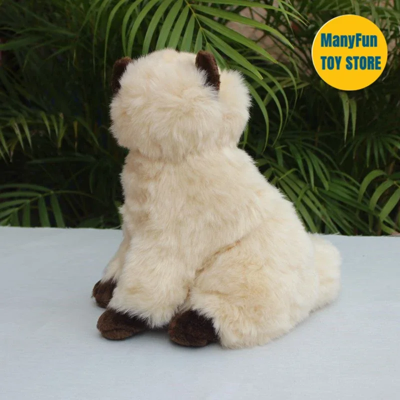 Himalayan Persian Cat Plushie Chinchilla Cat Plush Toy Lifelike Siamese Cat Stuffed Animal Simulation Doll Gift Collectors