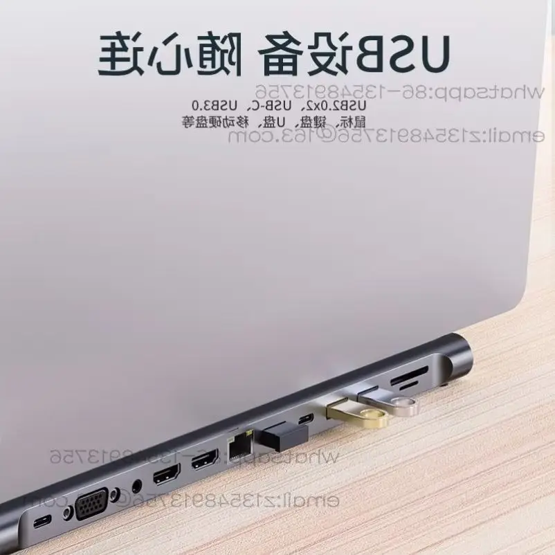 macbookノートブック用type-c拡張ドック、11-in-1ドッキングステーション