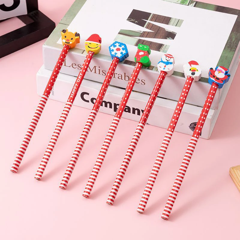 1/5/10/20Pcs แฟชั่นคริสต์มาสปากกาลูกลื่นการ์ตูนหลากสีน่ารักปากกาอุปกรณ์สํานักงานโรงเรียนเครื่องเขียนนักเรียนของขวัญ