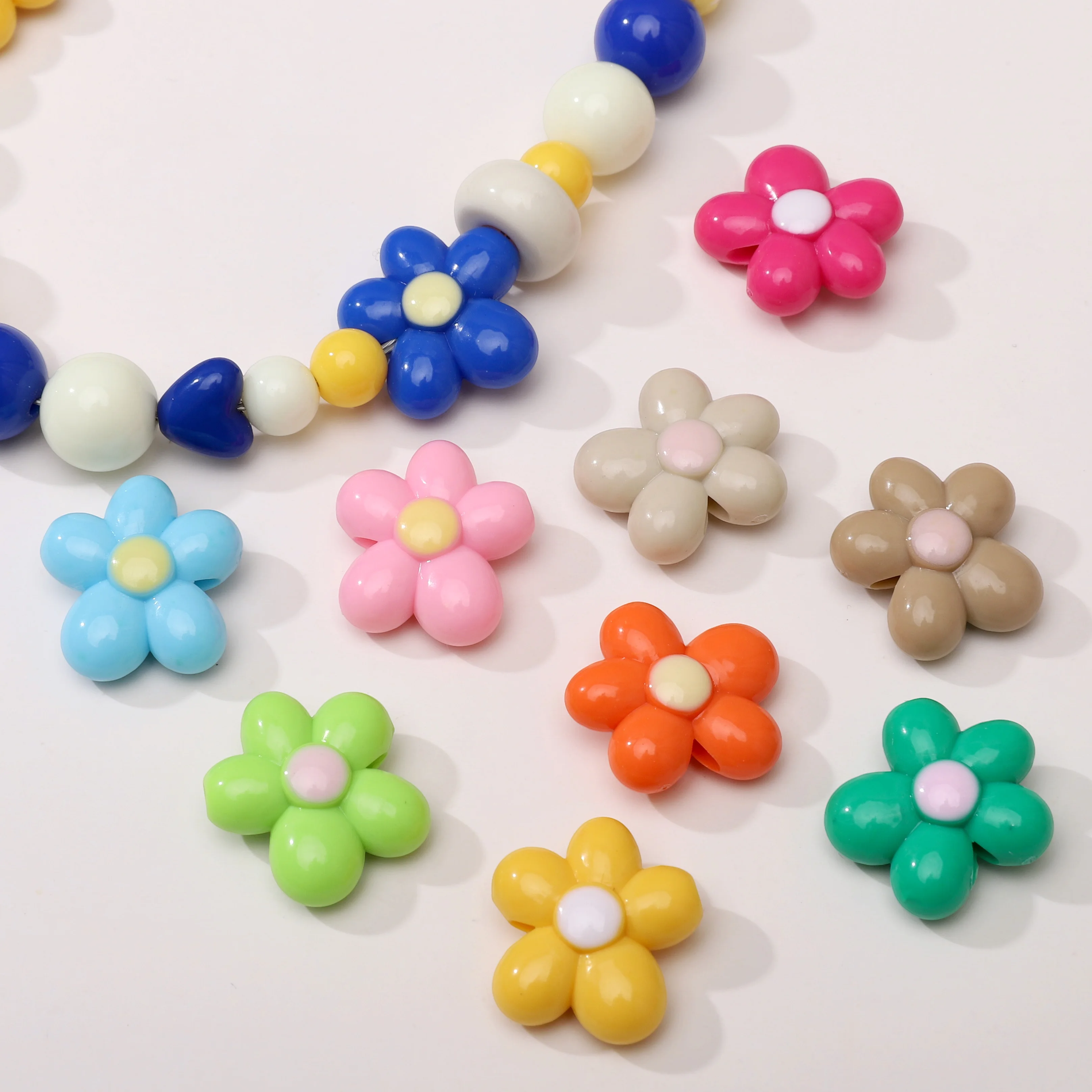 5 قطعة/الحزمة 19 مللي متر قطرات زيت الأكريليك خمسة البتلة زهرة فضفاض الخرز ل عقد دي اي واي سوار القرط صنع المجوهرات الحلي #5