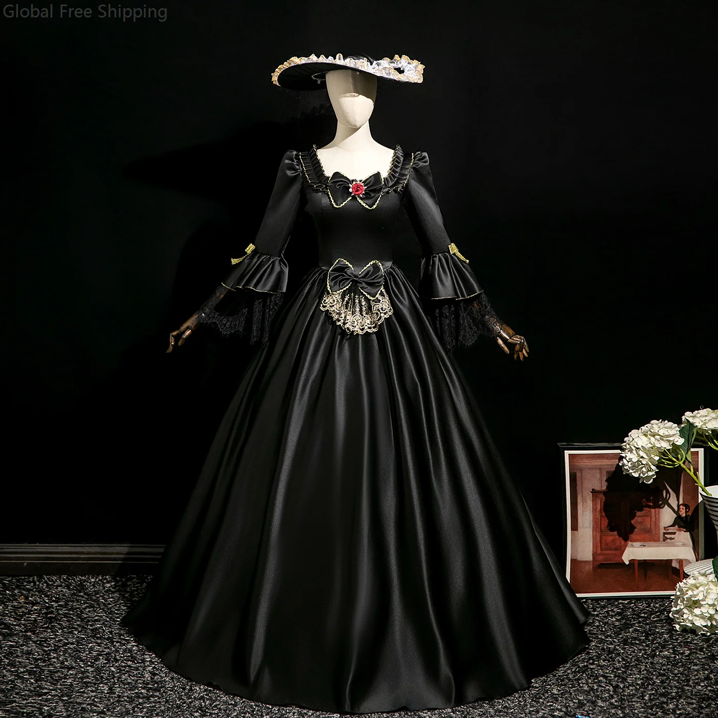 

Medieval Renaissance 18th Century Costume Women Gothic Victorian Dress Historical Period Ball Gown Reenactment Theater Clothing