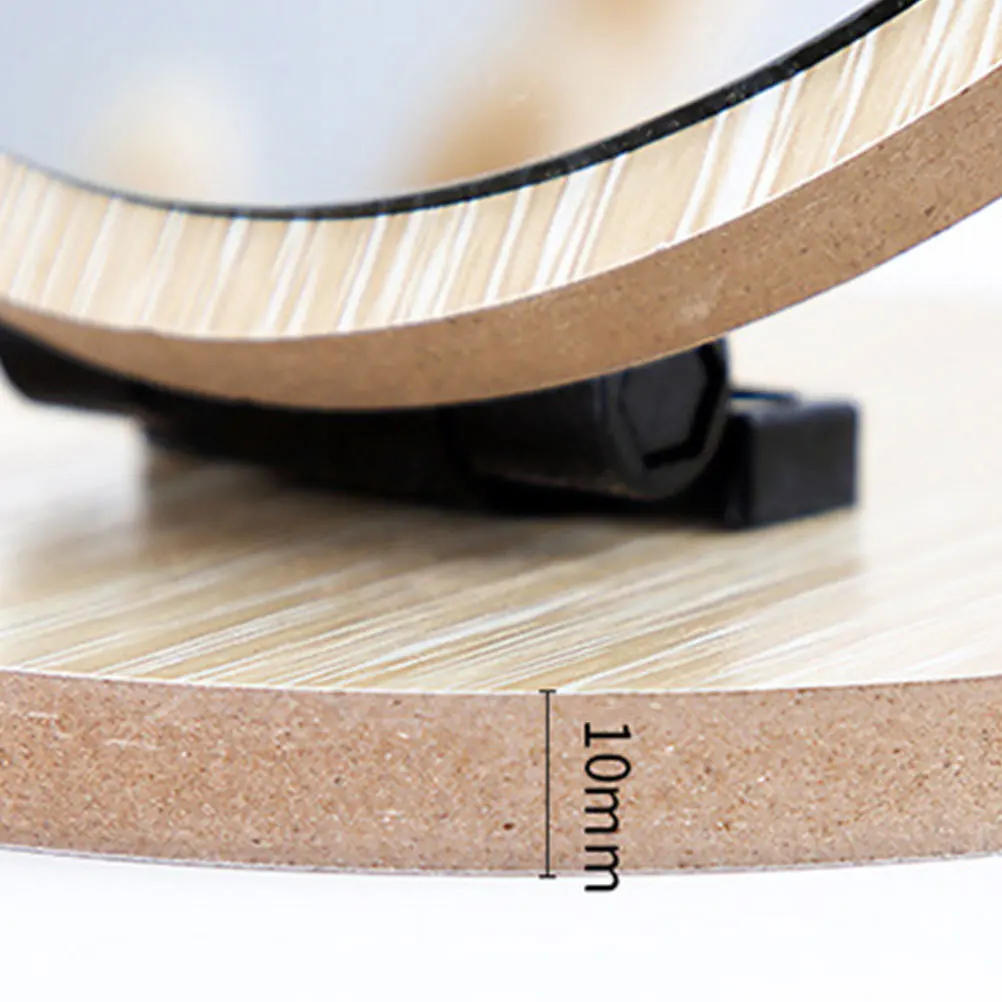 

1Pcs Foldable Scratch Resistant Wooden Makeup Mirror Desktop Mirror Stylish Decor for Bedroom Bathroom