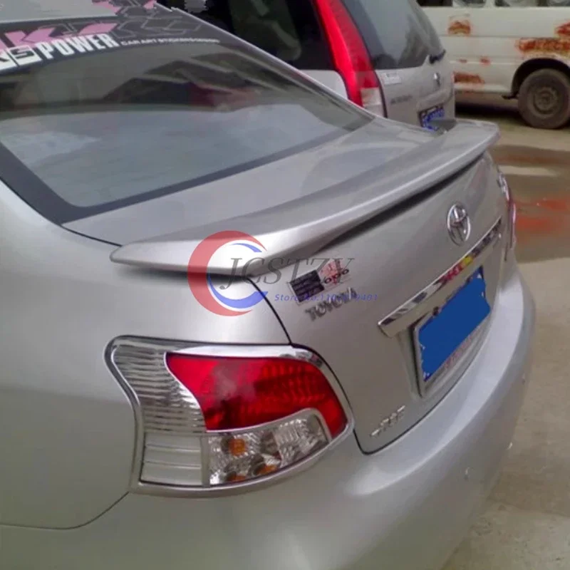 For Yaris Spoiler  ABS Material Car Rear Wing Primer Color Rear Spoiler For Toyota Vios Yaris Spoiler 2008-2013