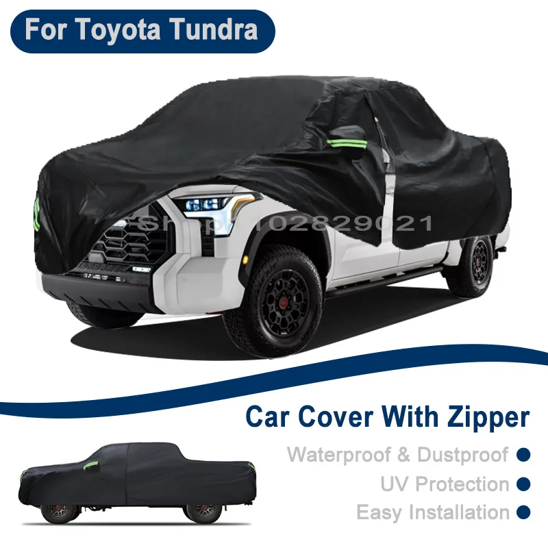 

For Toyota Tundra Full Car Cover - Outdoor Universal Full Body Cover With Side Zipper, Waterproof Dustproof Sunshield