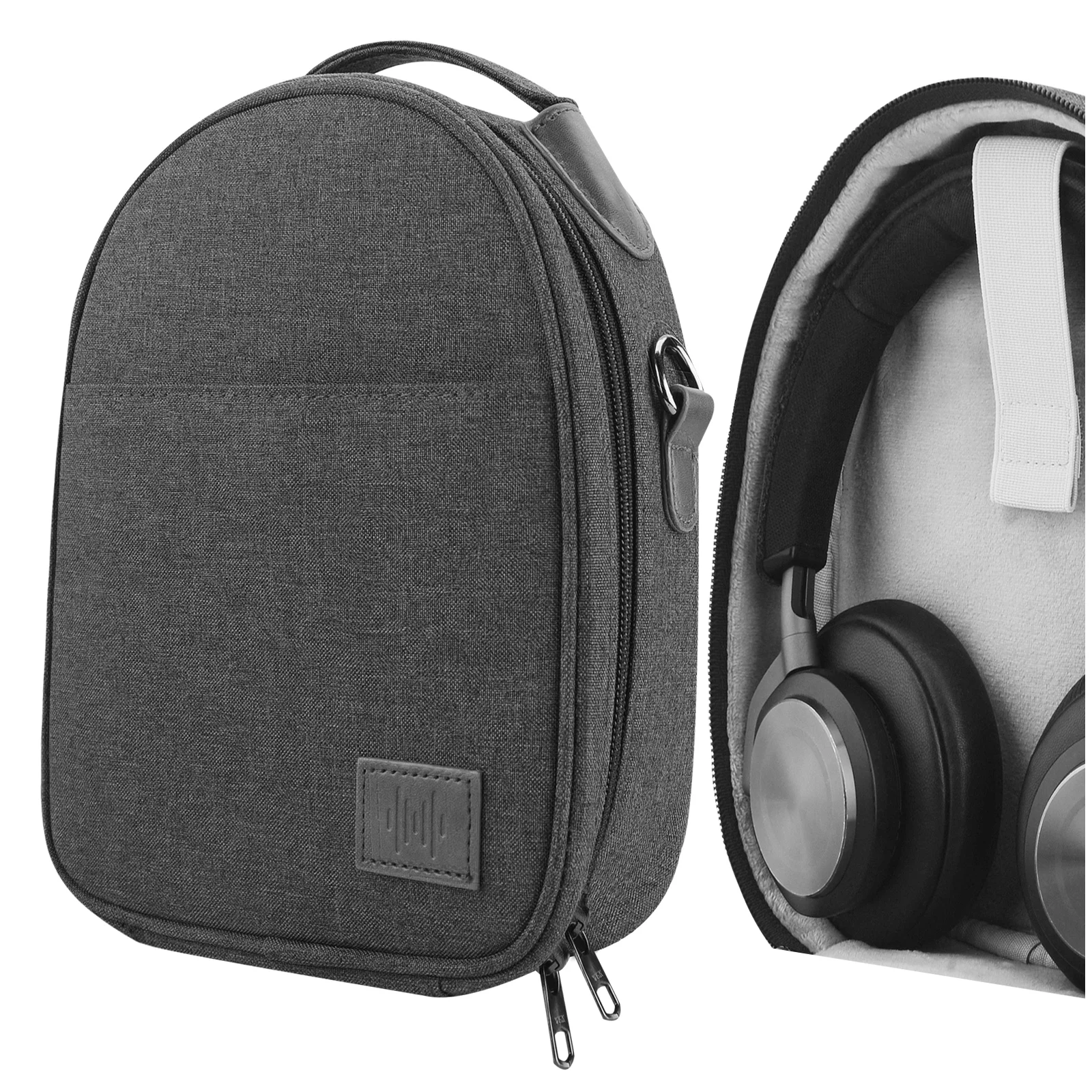 Geekria Headphone Pouch Compatible with Anker Soundcore Life Q35, Parrot Zik 2, Plantronics BackBeat GO 810 Case (Grey)