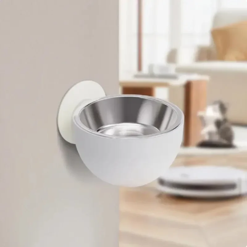 Magnetic suction pet bowl cat feeder dog stainless steel food basin prevention