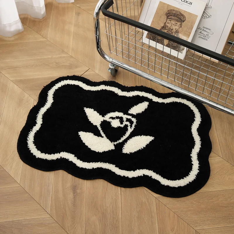 VIKAMA Ins Love Plüschteppich, saugfähig, weiche Badezimmermatte, Toiletten-Eingangstürmatte, Wohnzimmer-Schlafzimmerteppich, Heimdekoration – Detail 7