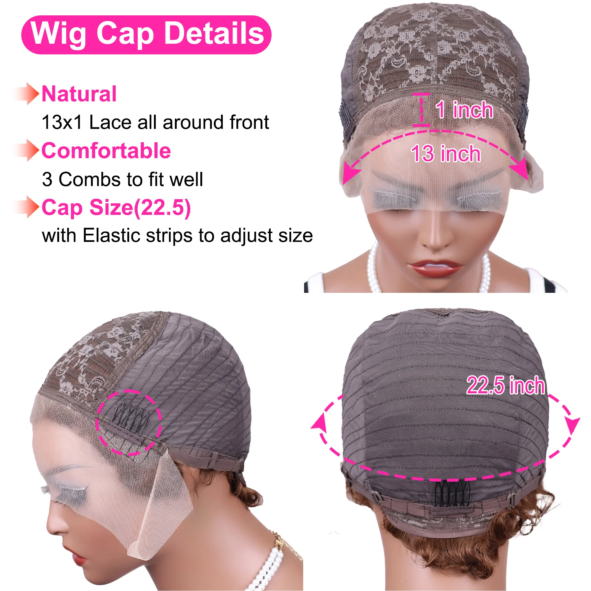 ピクシーカットウィッグ人毛チョコレートブラウンハイライトバーガンディカーリーボブウィッグ13x1HDレースフロントウィッグディープウェーブショート格安ウィッグ