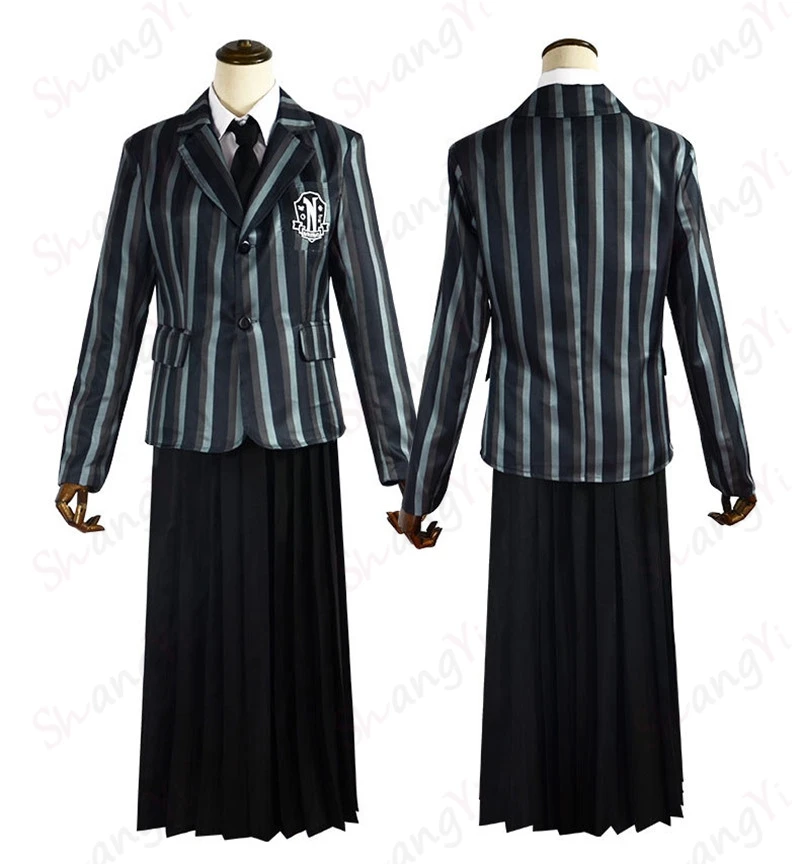 Adams Family Wednesday A Variety Of Cosplay Suit Dress Floral Maxi Skirt Short Skirt Wig Gothic Suit Halloween Carnival Party