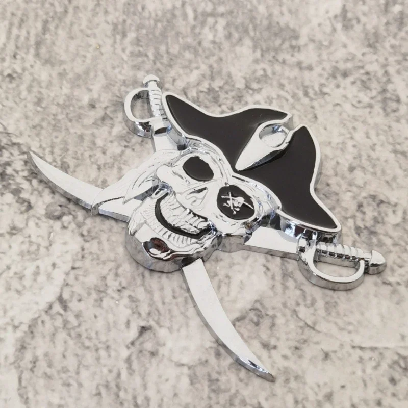 دراجة نارية سيارة ملصق سبائك الزنك معدن ملصق مائي شعار مع موضوع القراصنة مناسبة لتخصيص السيارة مانعة لتسرب الماء #3