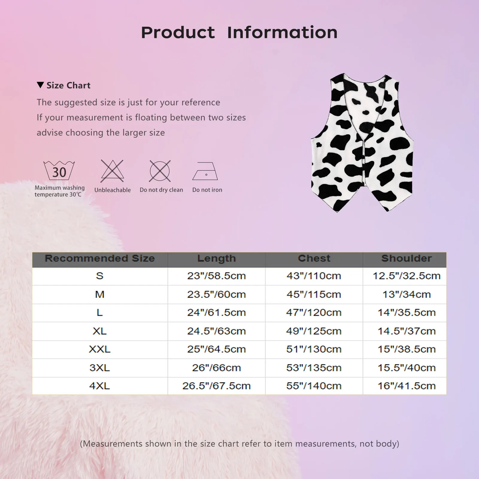 Mens Cow Print Vest Top Flannel Waistcoat Hippie Cowboy Cosplay Costume Cardigan Tops Open Front Coat Flannel Vintage Jacket Top