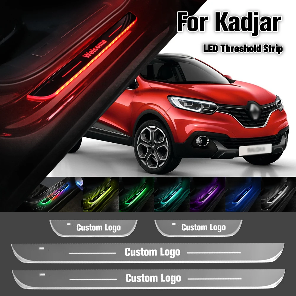 

For Renault Kadjar 2015-2019 Car Door Sill Light Customized Logo LED 2016 2017 2018 Welcome Threshold Pedal Lamp Accessories