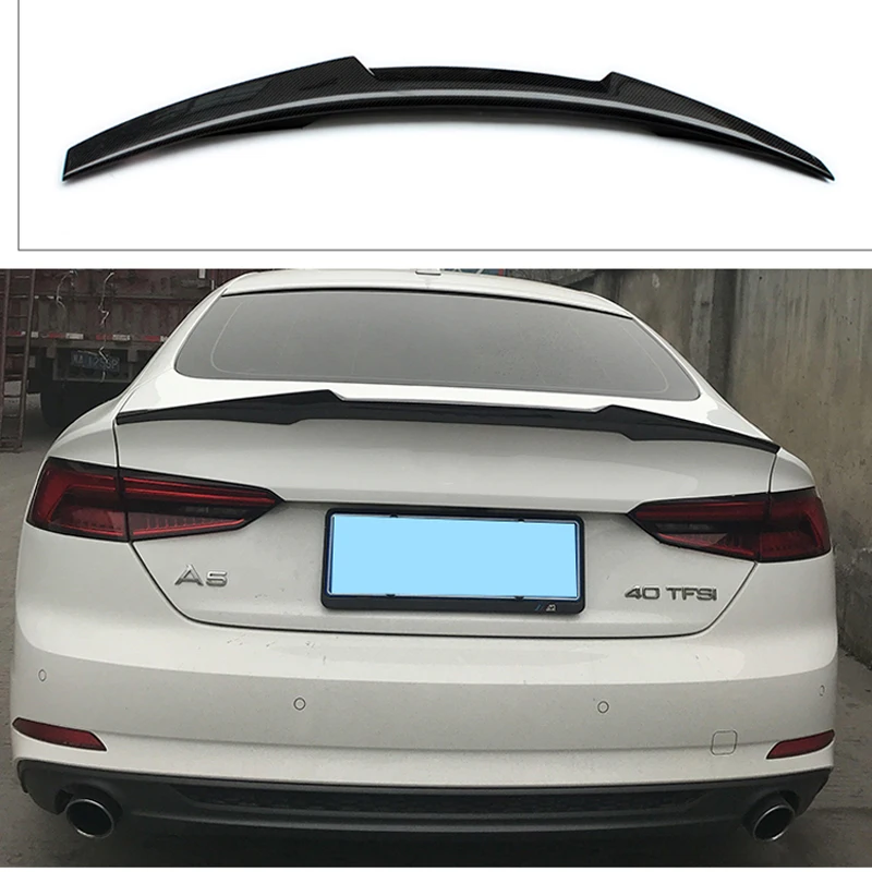 M4 Style Carbon Fiber Rear Trunk spoiler Wing Fit For Audi A5 4Doors Sedan 2017 2018