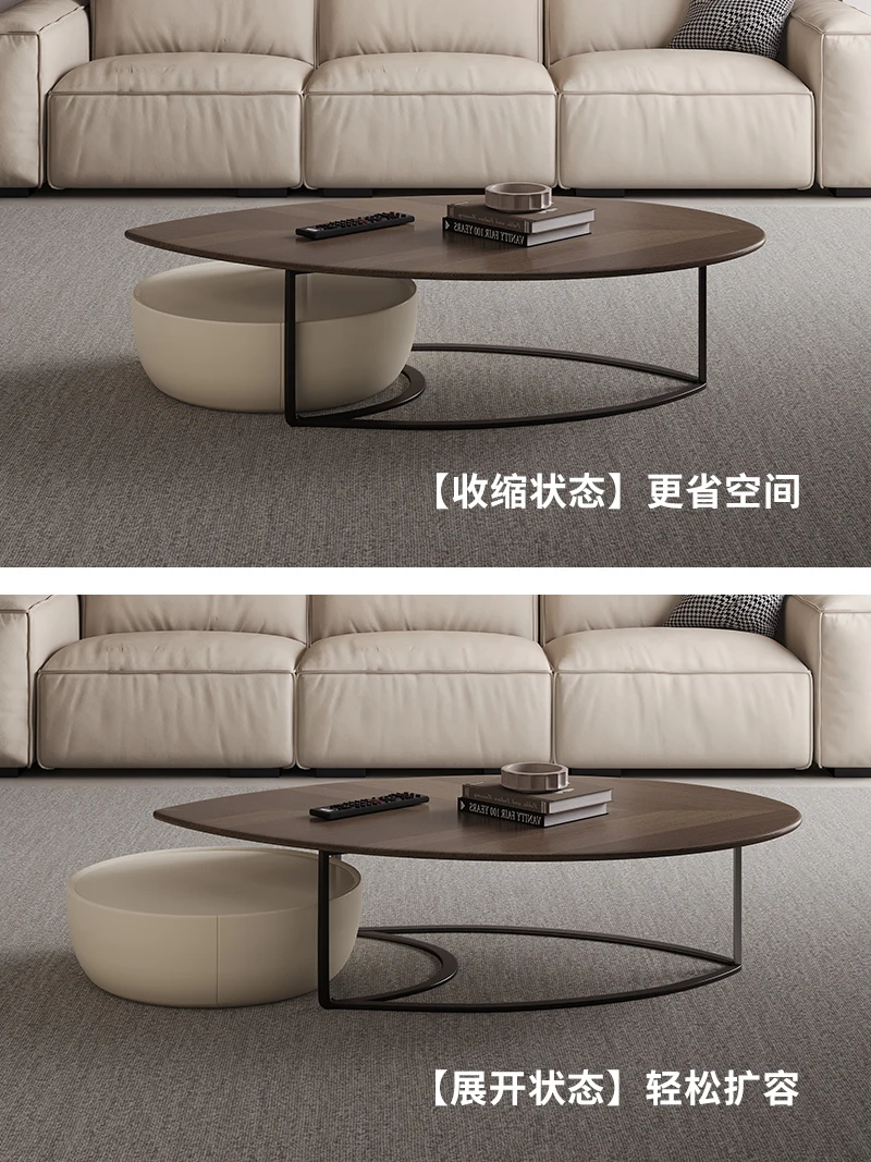 

Yiluo Yezhi Tea Table Italian Minimalist Small Unit Living Room Household Simple Modern Leaf shaped Combination Tea Table New