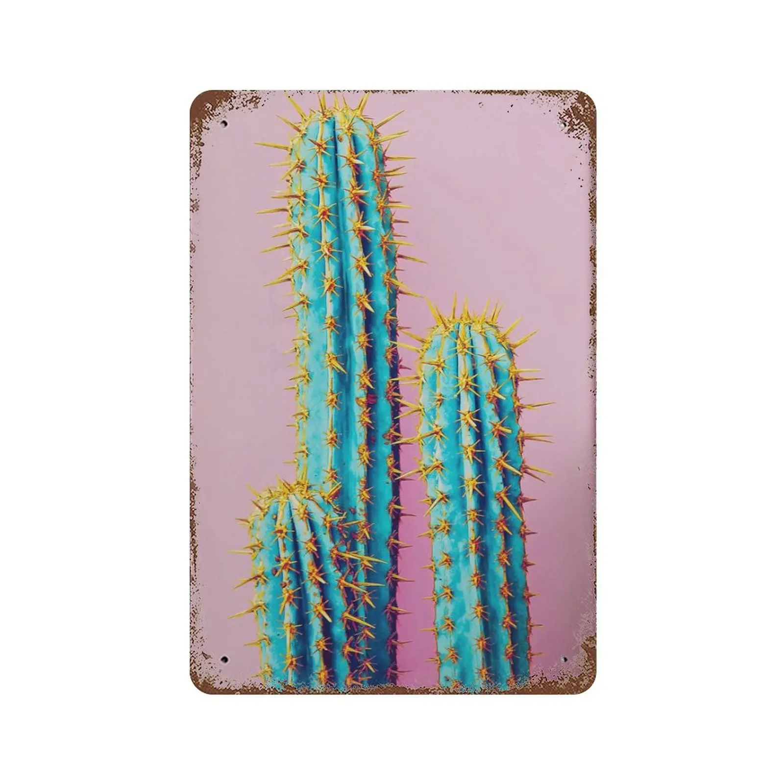 Habilboi Succulent Wall Sign Metal Tin Sign Cactus Antique Tin Sign Rustic Wall Decor Vintage Tin Sign Wall Art Retro Advertisin