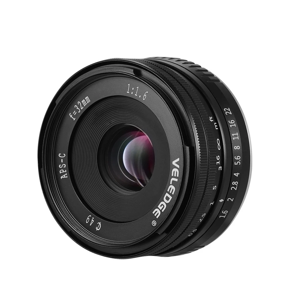 

VELEDGE 32 мм F1.6 ручная фиксированная фокусировка объектива аксессуар для Fuji микро-одиночной фотокамеры зеркальные фотообъективы