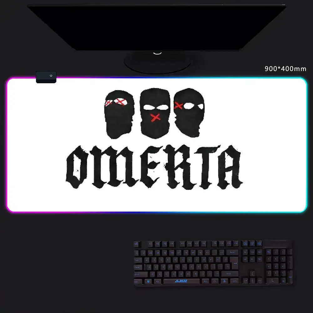 Omerta 47 Records Mouse Pad Game Player RGB Pc Gamer Boys like PS5 Keyboard LED Glowing mause pad Mats Rubber