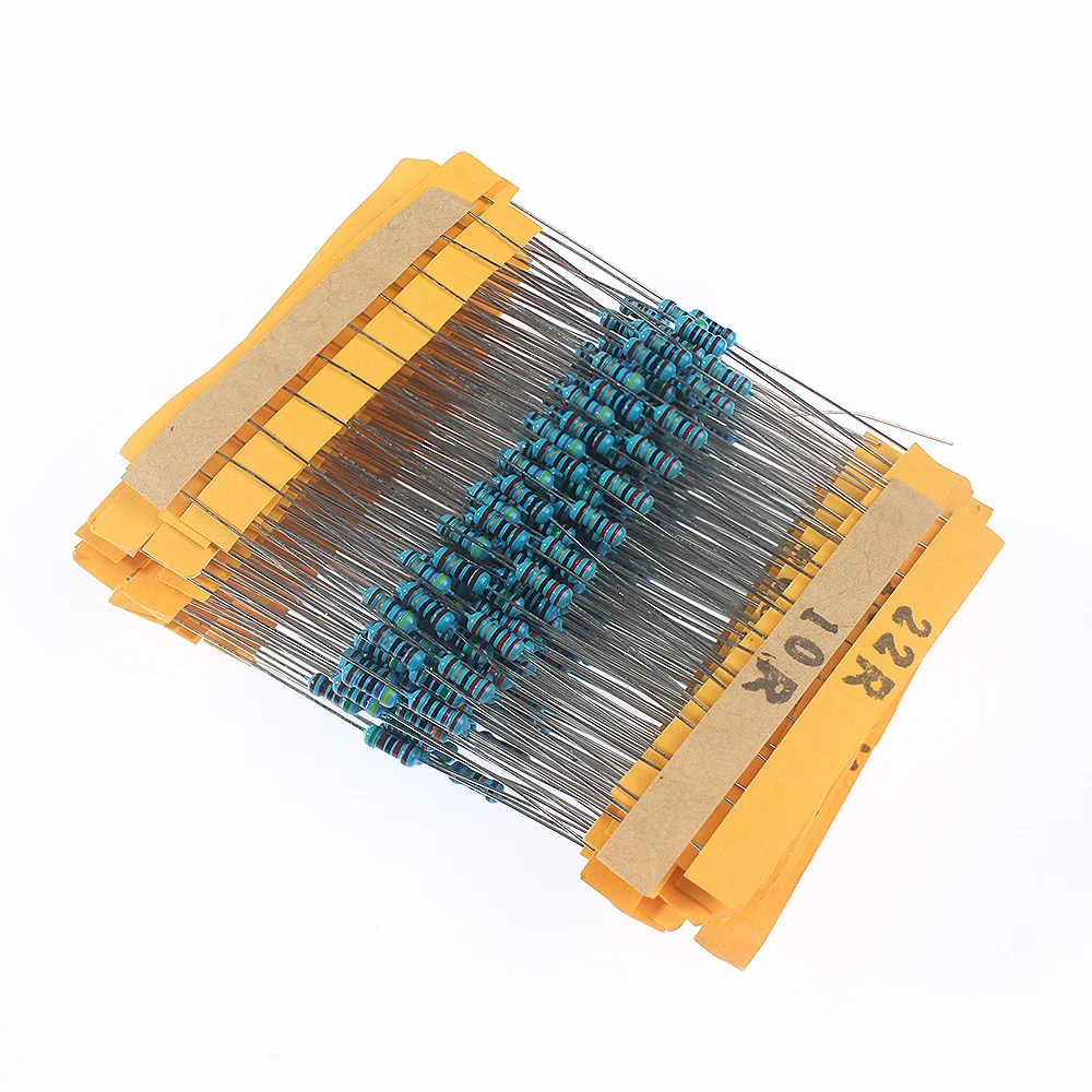 Metal Film Resistor Assortment Kit 300/600PCS 30 Values 1/4W 0.25W 1% Tolerance 10Ω~1MΩ High Precision Resistors for Arduino