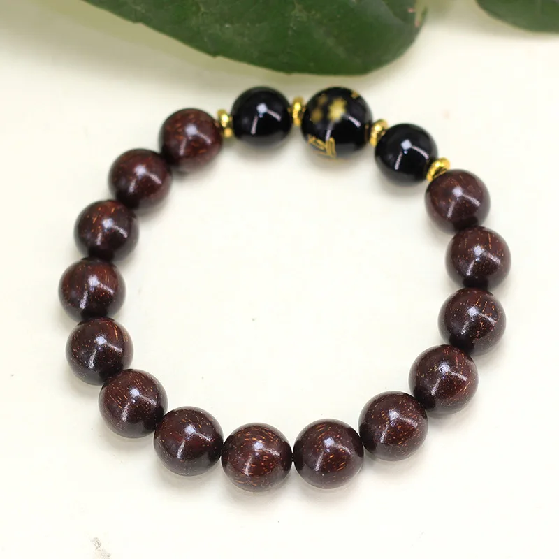African small-leaf rosewood DIY health-promoting bracelet, 10MM size, unisex cultural and spiritual prayer beads, hand-held jewe