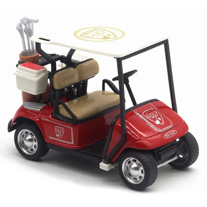 Chariot de Golf à inertie en alliage 1:36, modèle de jouet de Simulation pour enfants, voiture à tirer, chariot de Golf, ornements de jeu de bureau, cadeau d'anniversaire pour garçons