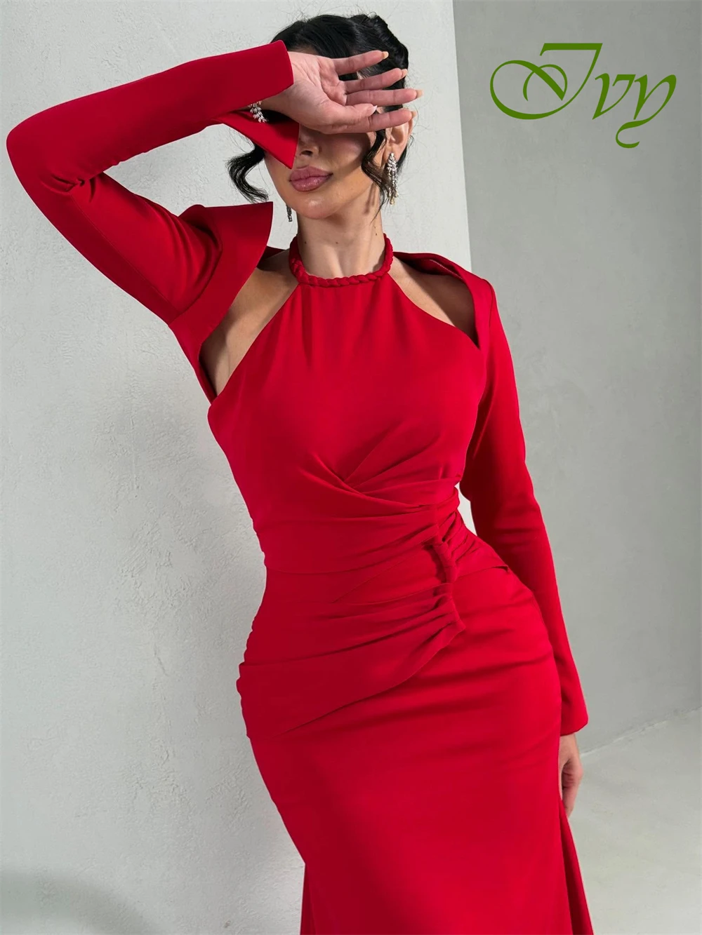 تخصيص بسيط الرسن كاب كم طويل الأكمام مساء اللباس عالية الجودة الساتان فساتين العودة للوطن مزاجه حزب العباءات