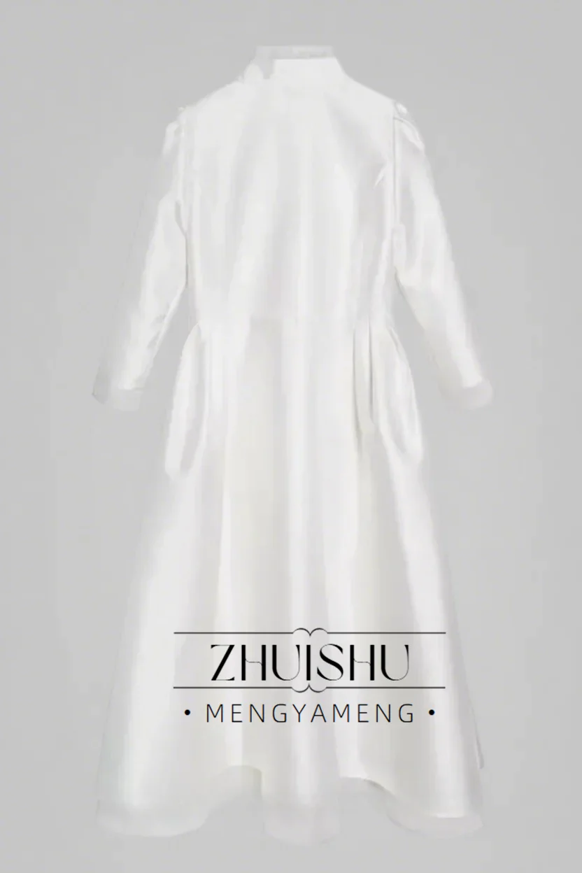 ZHUISHU 2025 elegante zijde satijn avondjurk v-hals lange mouwen prom toga korea trouwjurk fotoshoot aangepaste partij