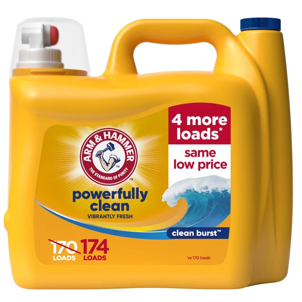 

ARM &HAMMERLaundryDetergentLiquid, CleanBurst, 4 ExtraLoads, 174 floz, 174 Loads