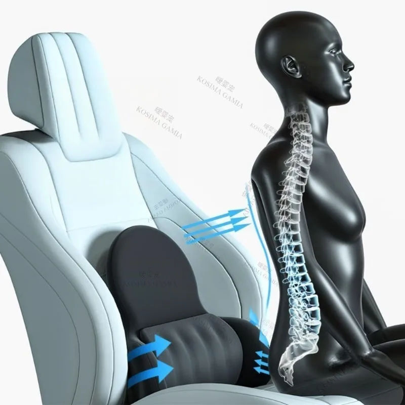 

Подушка для автомобиля из пены с эффектом памяти, 3D регулируемая поясничная опора для снятия боли в спине, улучшения осанки и поддержки поясницы на сиденье.
