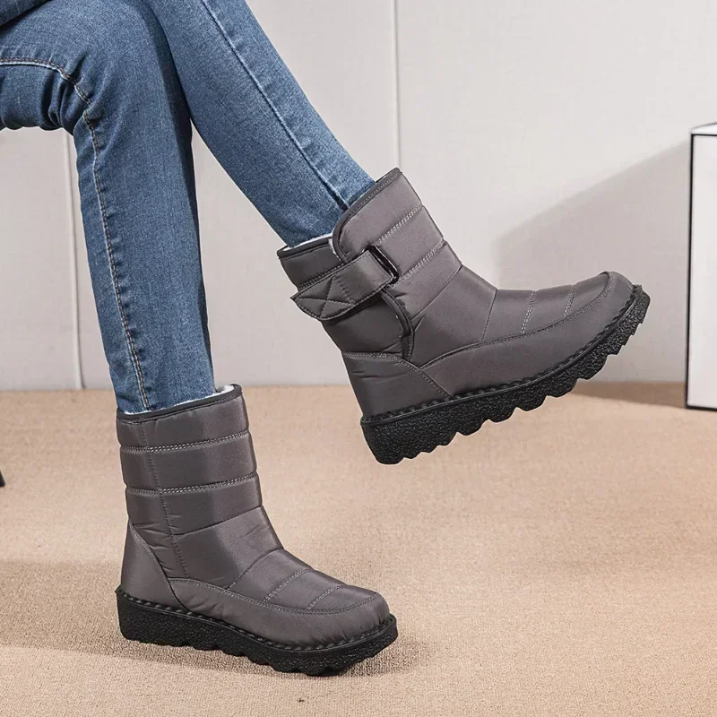 New Women\'s Boots Warm Womens Snow Boots Waterproof Women Casual Bare Boots Winter Platform Cotton Shoes Anti-slip Botas Mujer