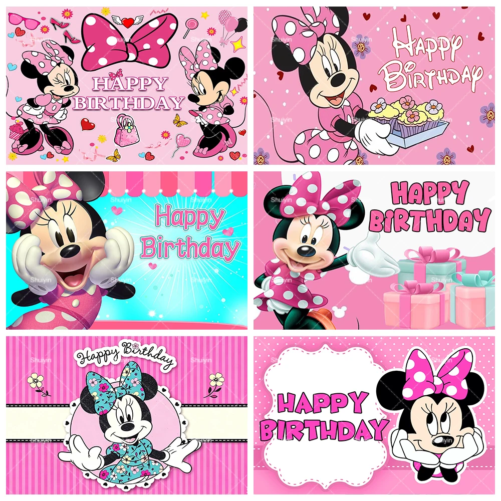 Image of Niedlicher Mickey Minnie Maus Hintergrund Kindergeburtstag Dekorationen Mädchen Babyparty Kuchentisch Deko Hintergrundbanner Geschenk