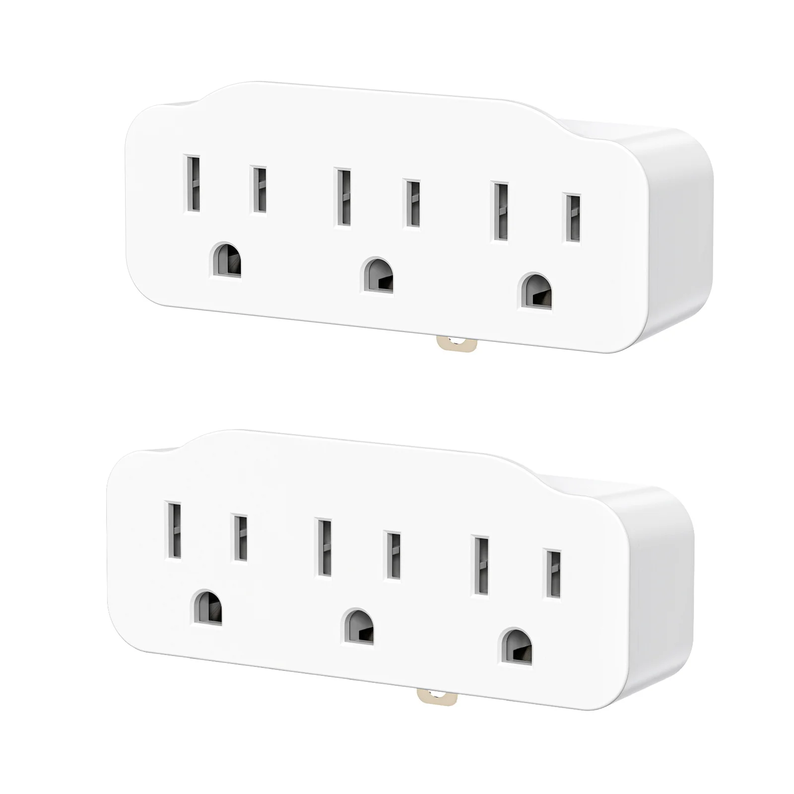 2pcs Wall Sockets Outlet Extender 15A 1875W Portable Wall Plug Adapter US Power Strip Electric Socket Splitter Spaced for Home