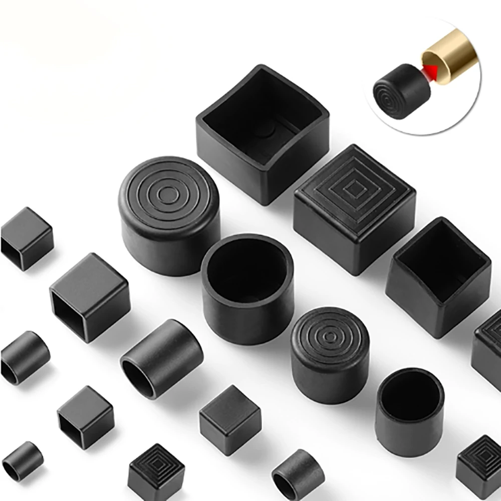 ضياء 6-120 مللي متر الأسود بولي كلوريد الفينيل طاولة أثاث القدم تلميح الكراسي الساقين وسادة واقية غطاء مقاومة للاهتراء غطاء دائري أنبوب ثقب غطاء للحماية #1