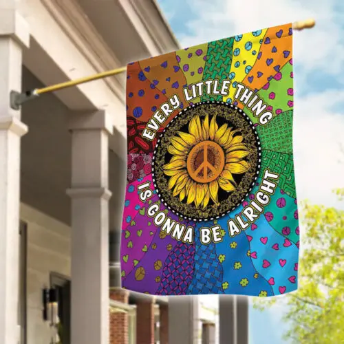 Every Little Thing Is Gonna Be Alright Hippie Peace Double-sided Flag