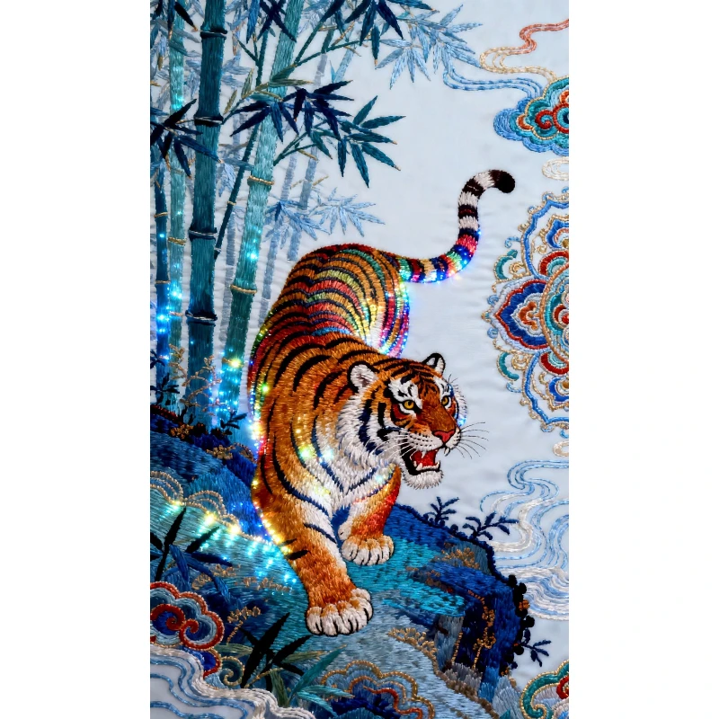 

500/1000/1200/2000 PCS Jigsaw Puzzles Tiger Bamboo Animal Family Activity Games for Gameroom Bedroom Home Decor Gift