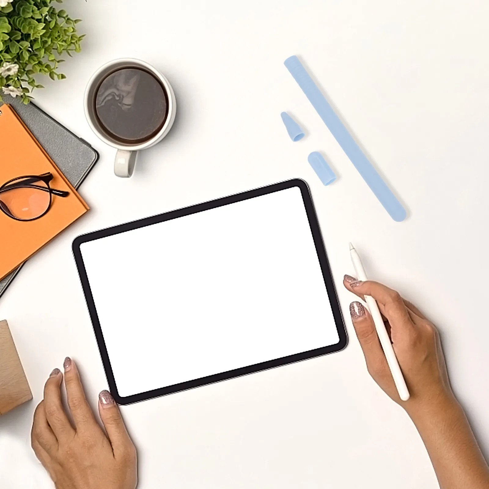 

2 сменных чехла для стилуса Pencil 2, ударопрочный силиконовый чехол, защитный чехол 360°, держатель для стилуса, аксессуары для планшетов и ПК