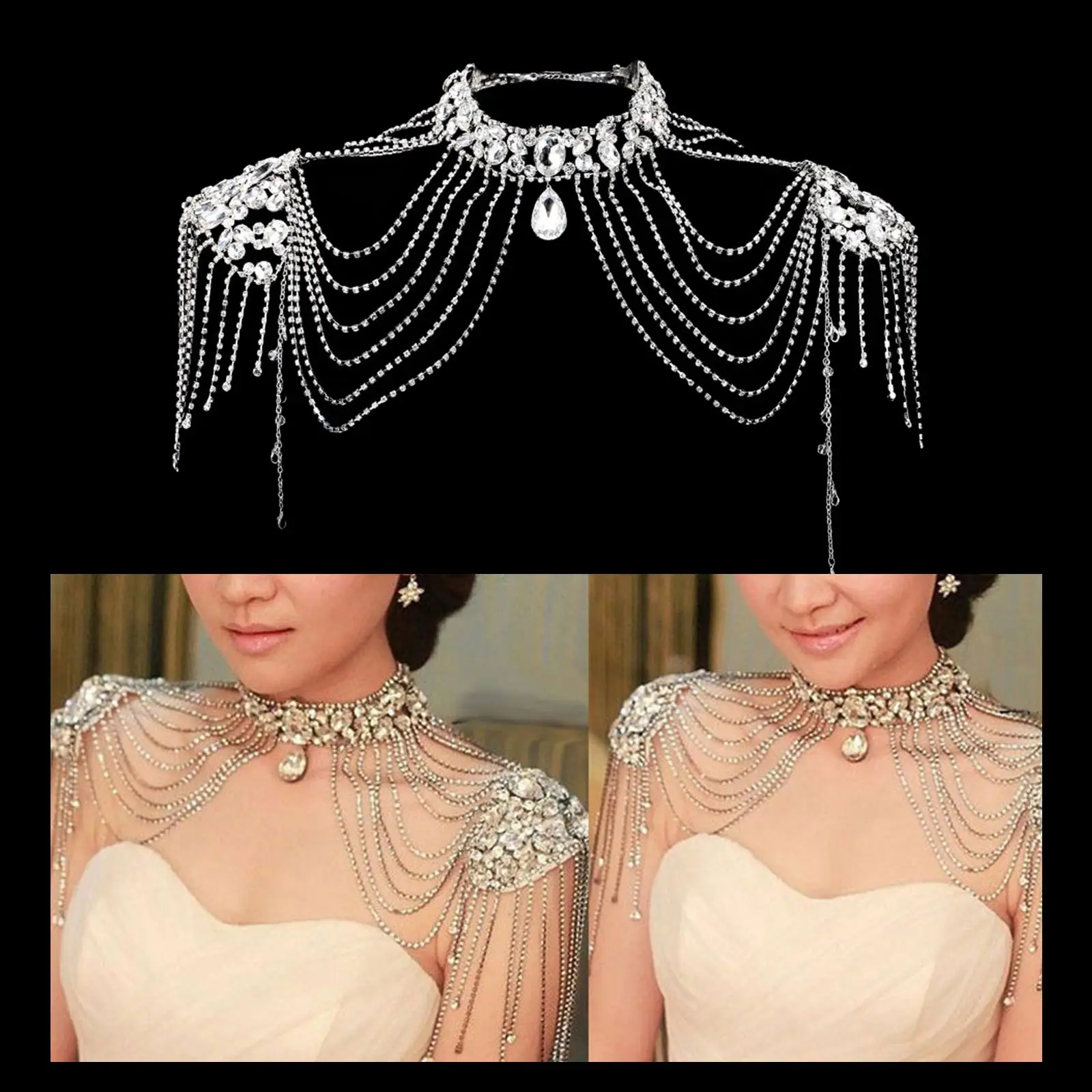 

Ожерелье-цепочка на плечо ручной работы с кристаллами, украшение для купальника, роскошное модное украшение для бассейна, свадьбы, вечеринки