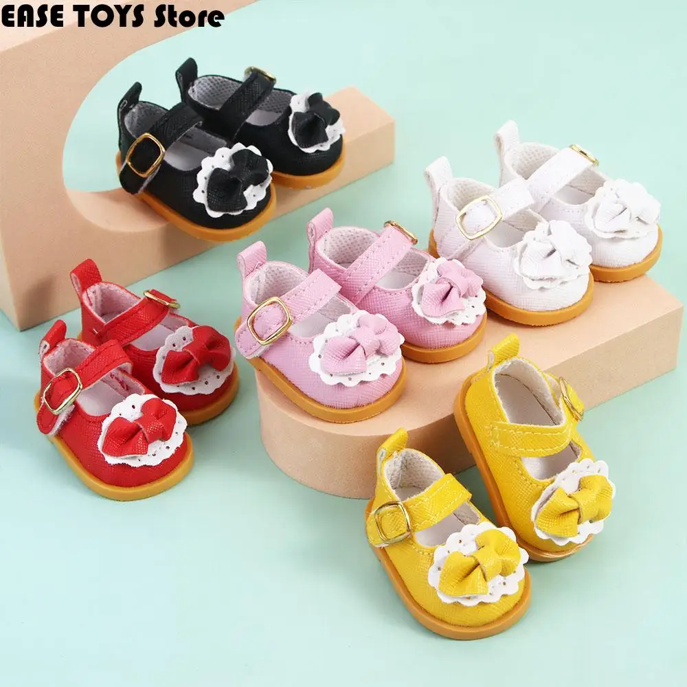 

Dolls Accessories Handmade Boots 14 Inches Bow Decorate 5.5cm Doll Shoes Doll Casual Shoes Mini Bow Shoes Doll Leather Shoes