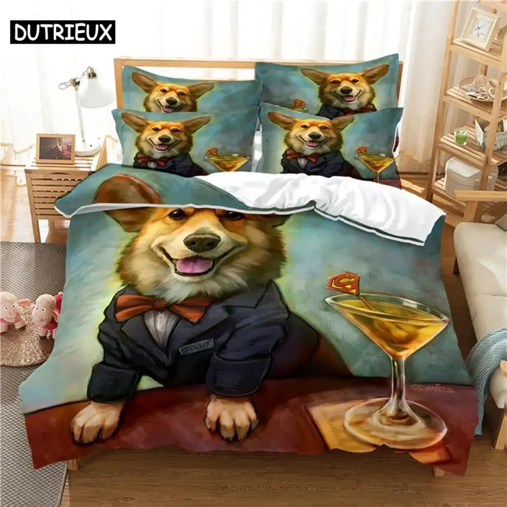 

Комплект постельного белья Golden Retriever, пододеяльник, 3d постельное белье, цифровая печать, постельное белье, королевский размер, комплект постельного белья, модный дизайн