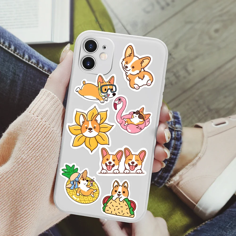 Cute Cartoon Corgi Dog Stickers Kawaii Pet Doodle DIY Toy Gift Decorative Decal for Phone Luggage Laptop Scrapbook Waterproof