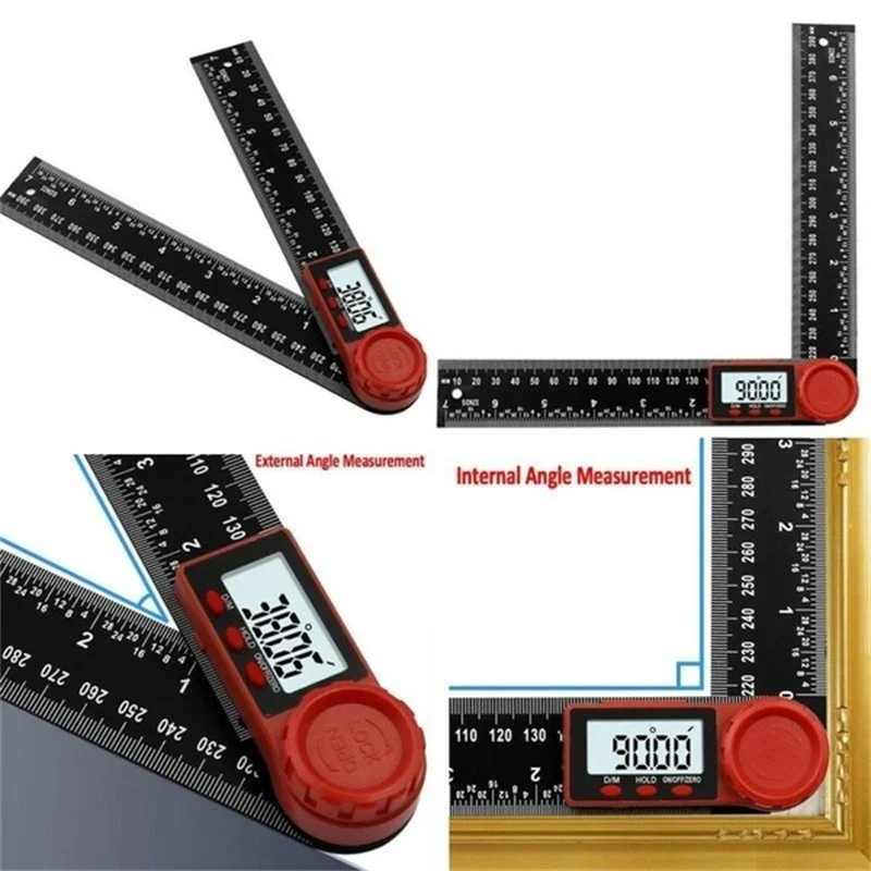 2-in-1 Digital Angle Meter Inclinometer Digital Angle Ruler Electronic Goniometer Protractor Angle Finder Wood Measuring Tool