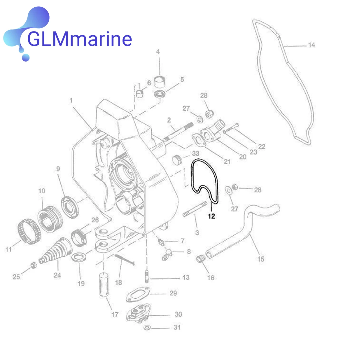 21802 Exhaust Y-Pipe Gimbal Seal Gasket O-ring For MerCruiser Alpha 1 Bravo 1 2 3 Replace SEI Marine 9F-116-07 GLM 86217