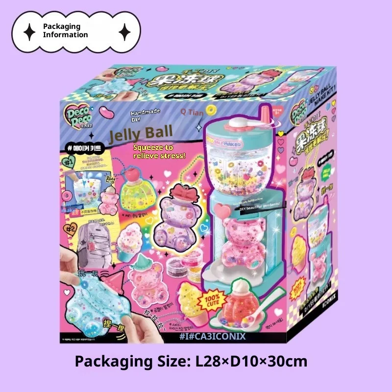 Mimiworld Handmade Diy Toy Sparkling Jelly Ball decodeco Anti-Stress Squeeze Toy Suitable Gifts for Girls Handmade DIY Keychain